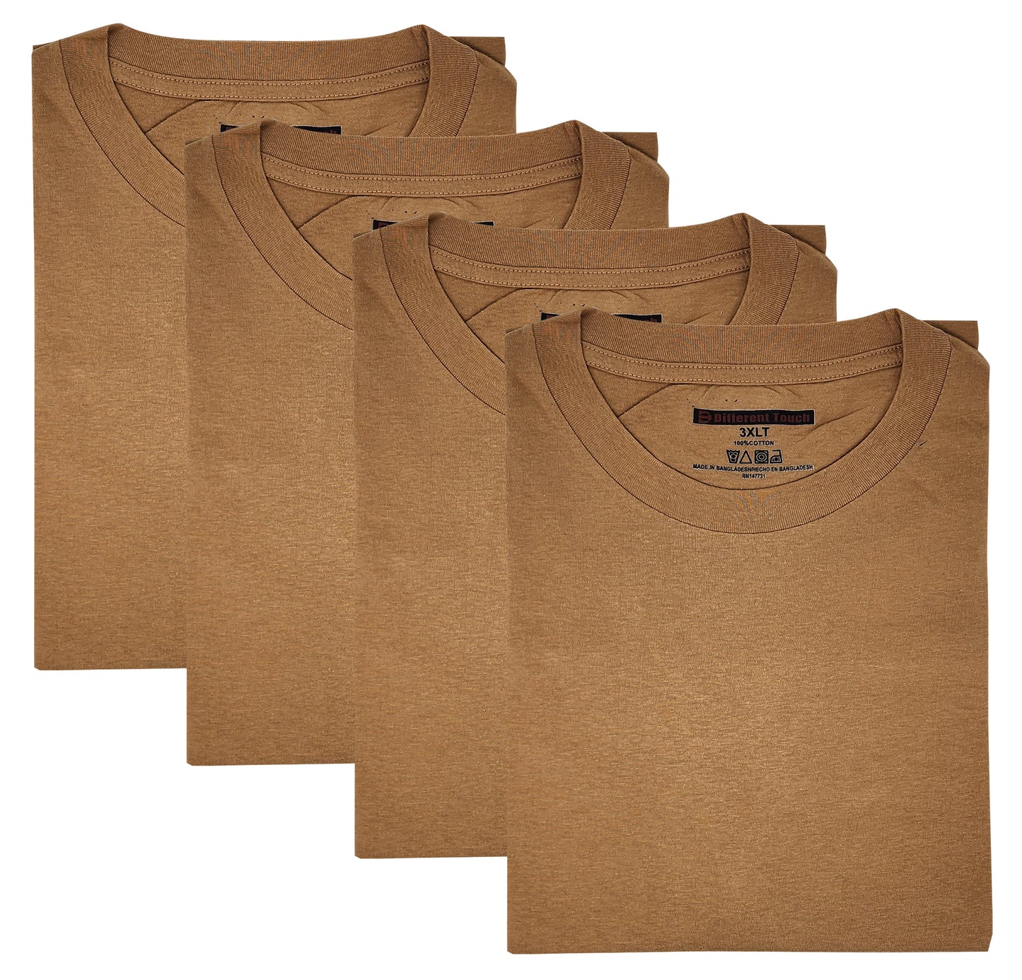 Short Sleeve Cotton T-Shirts | BIG and TALL | Men's Crew Neck (4 Pack)