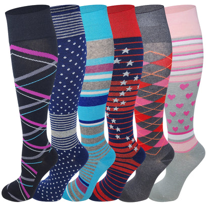 Cotton-rich women’s compression socks for circulation support – knee-high design