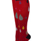 Women Red Water Drop Graduated  Compression Knee High Socks