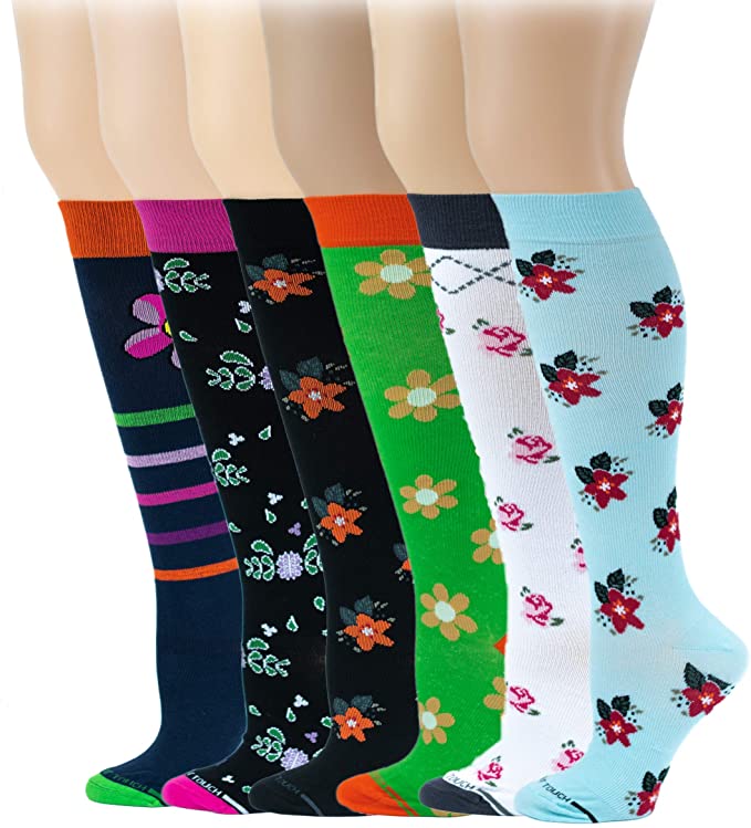 Women Spring Floral Design Compression Knee High Socks || Different Touch