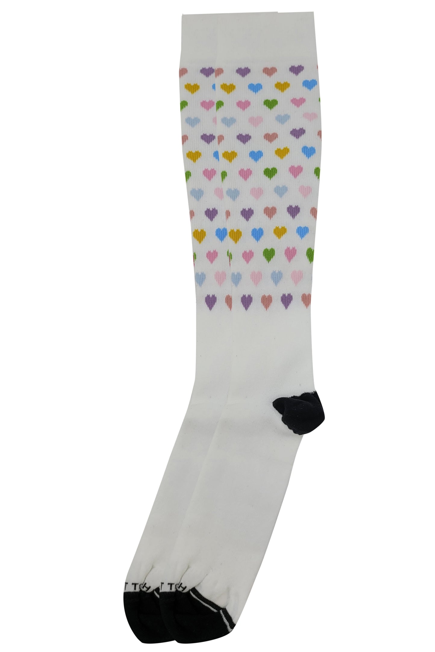 Compression Knee High Socks | Mini Hearts Design | Womens (1 Pair)