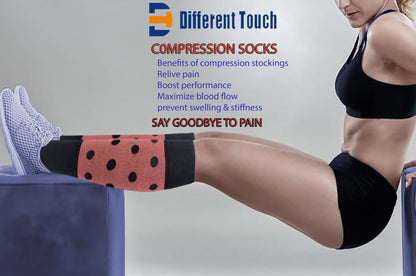 Compression Knee High Socks | Polka Dots Design | Womens (1 Pair)