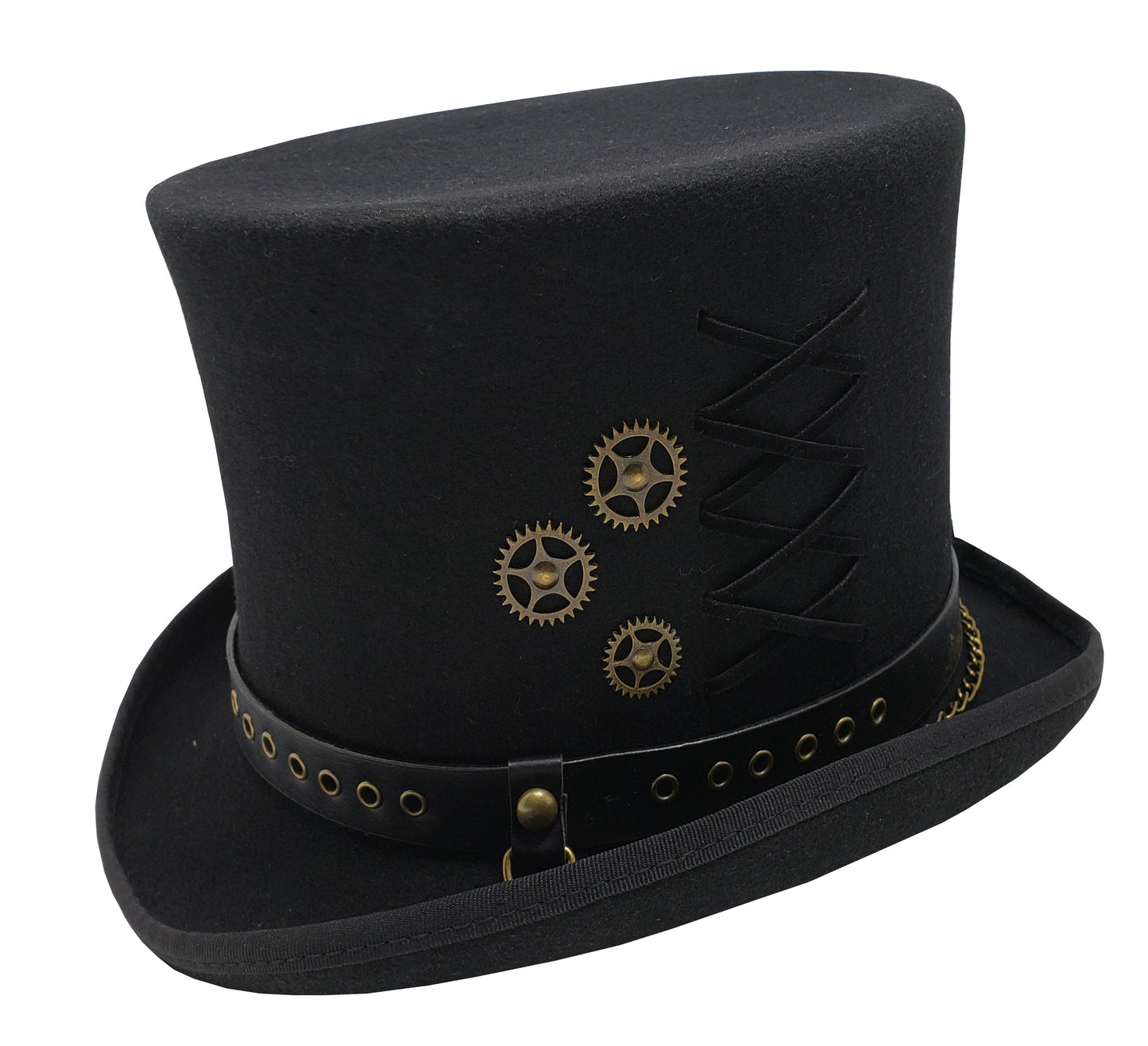 Different Touch 100% Wool Felt Victorian Mad Hatter Steampunk 6" Tall Magic Top Hats