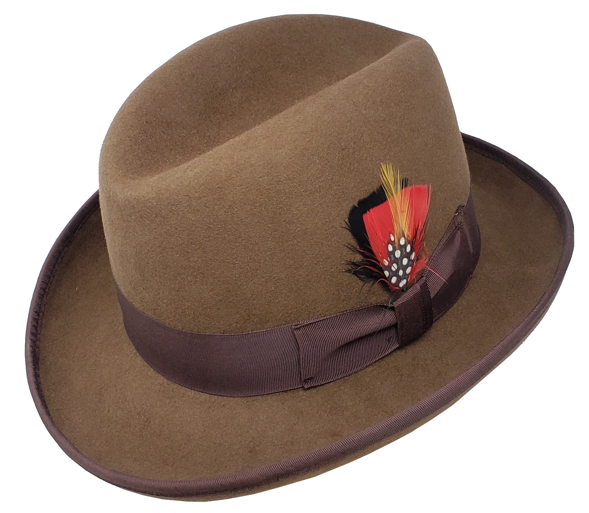 Different Touch Men's 100% Wool Felt Homburg Style Godfather Hats