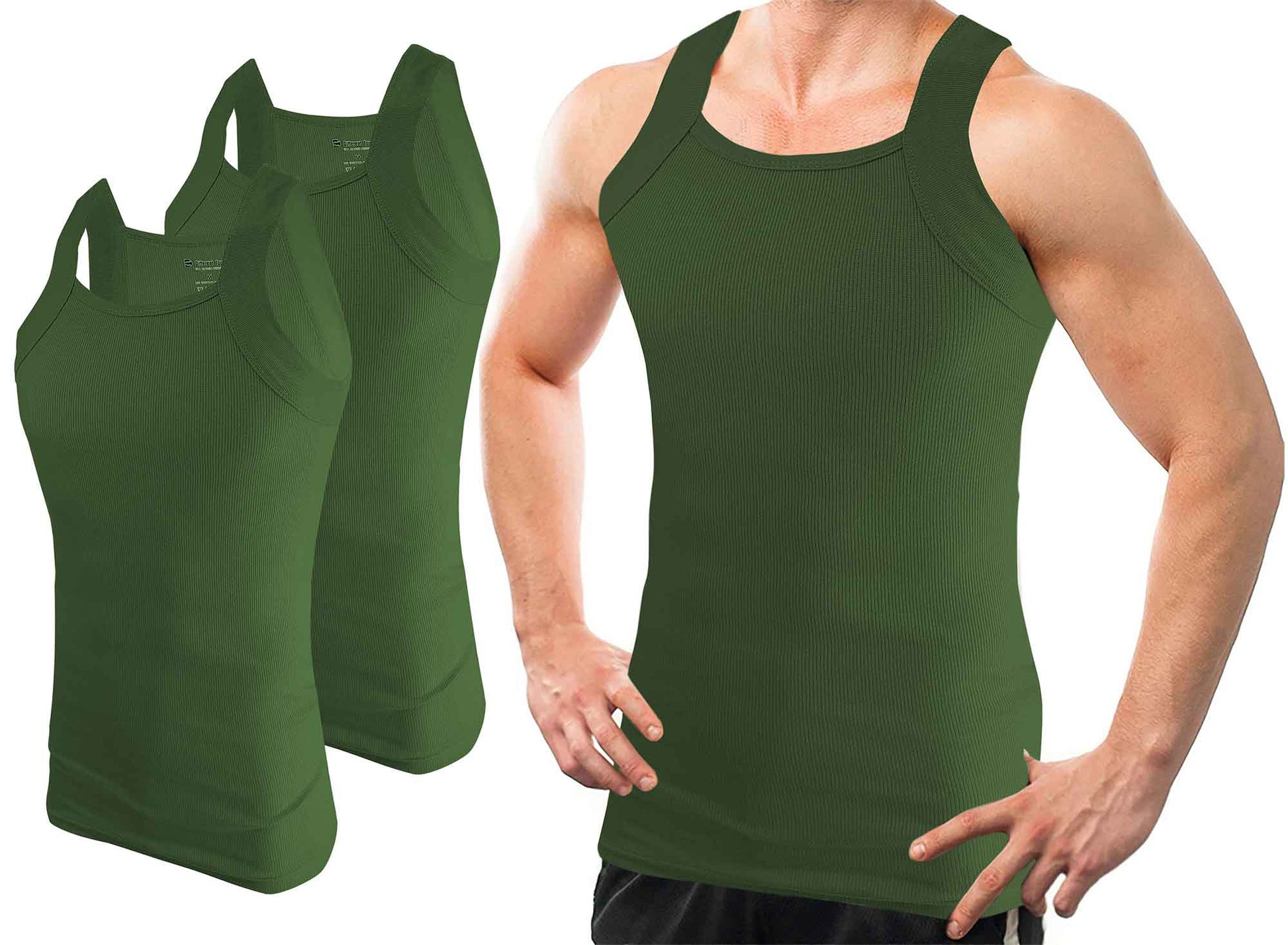 Square Cut G-unit Tank Top | Muscle Rib A-Shirts | Men's (2 Pack)