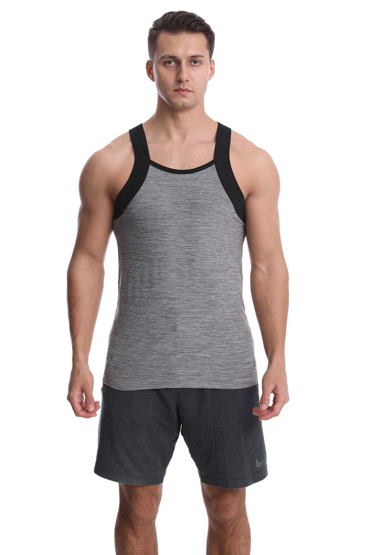Different Touch Men's Dry Fit Square Cut Contrast Color Tank Tops