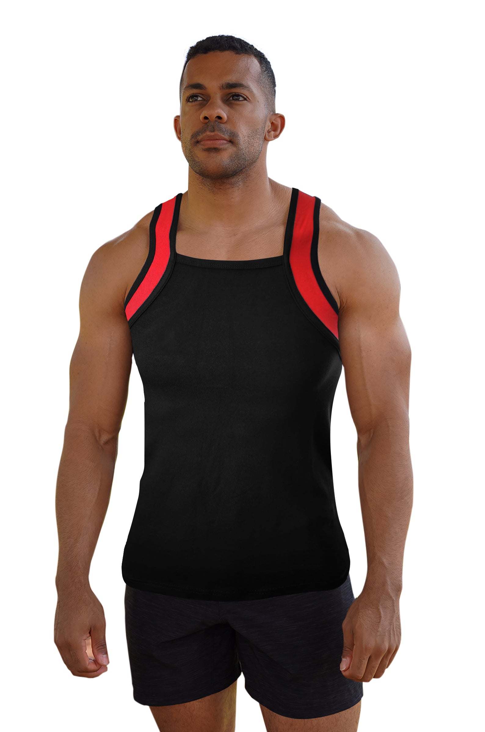 Different Touch 2 Pack Men G-Unit Square Cut Ribbed Tank Tops with
