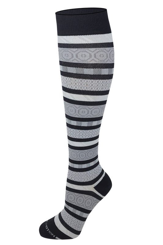 Knee High Compression Socks | Geometric Pattern Stripes | Women's (1 Pair)