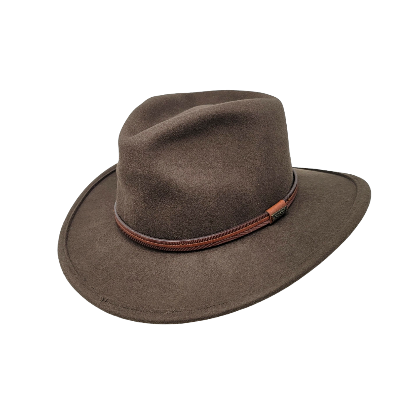 Epoch Men's Crushable Felt Outback Hat W/Leather Band