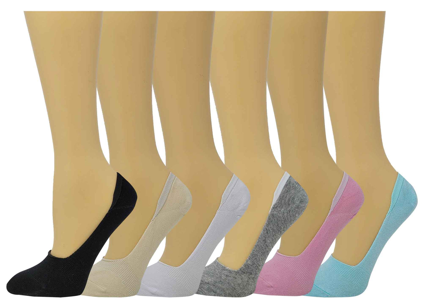 SUMONA Women's Cotton Spandex Casual Invisible Low Cut Non-Slip No Show Socks
