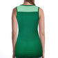 SUMONA Women Round Neck Accent Two Tones Casual Basic Ribbed Tank Top