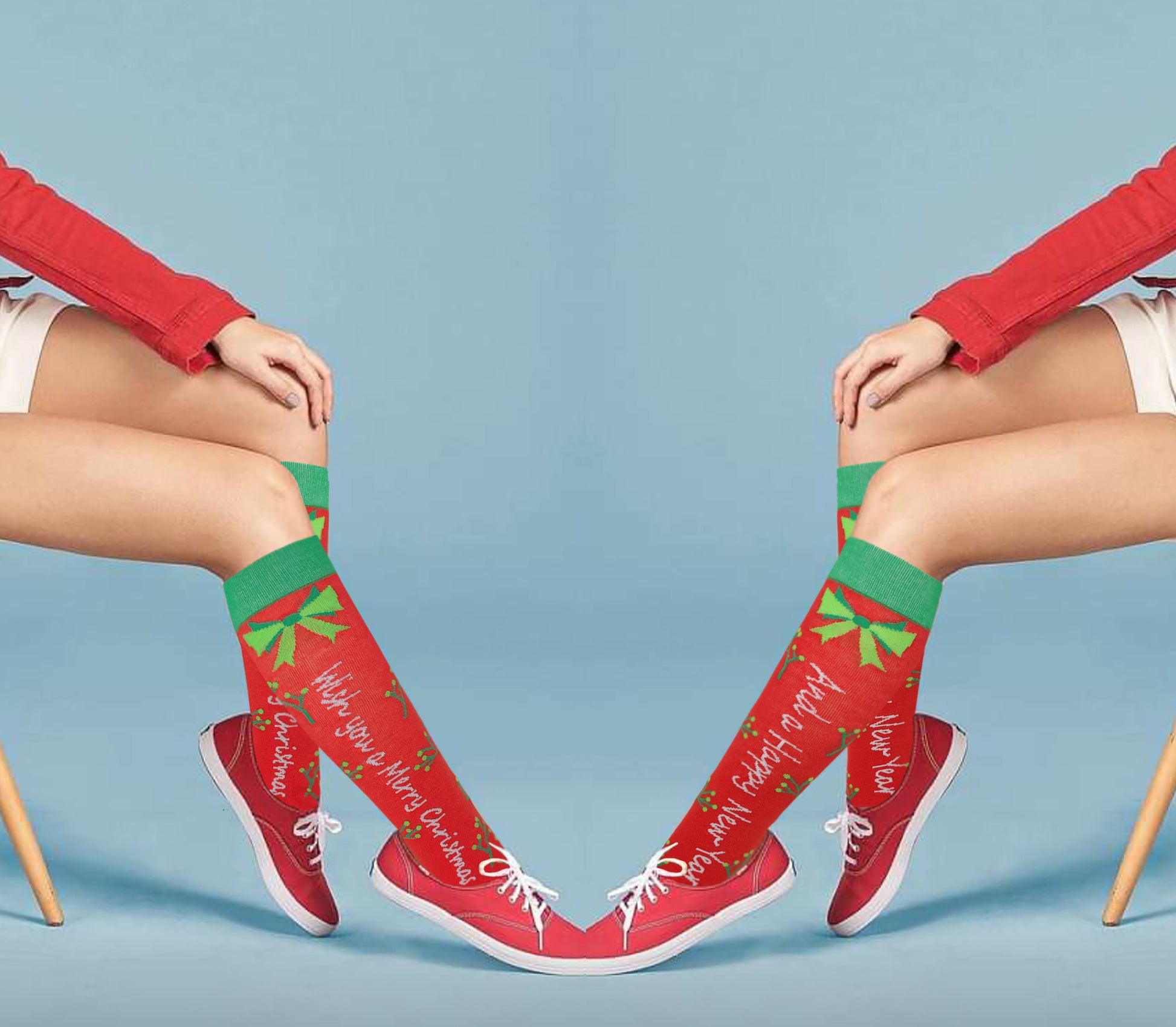 knee Women Christmas Socks