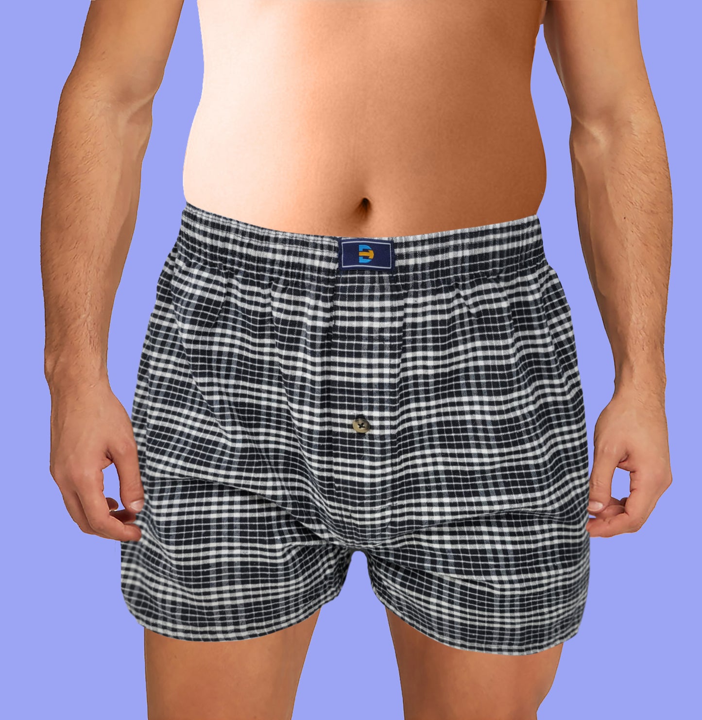 Woven Boxer Shorts Underwear | Big and Tall USA Classic Plaid Design | Men's (6 Pack)