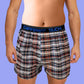 Boxer Shorts Woven Plaid Underwear | BIG and TALL Exposed Waistband | Men's (6 Pack)