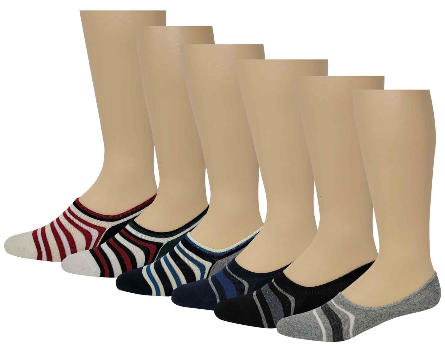 Different Touch Men's Cotton Spandex Casual Invisible Low Cut Non-Slip No Show Socks