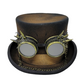 Epoch Steampunk Wool Felt High Crown Top Hat W/ Steampunk Goggles