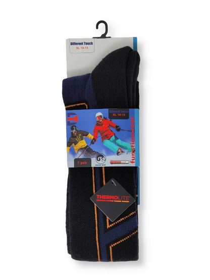 Warm Thermolite merino wool ski socks for winter sports with moisture control and cushioned comfort