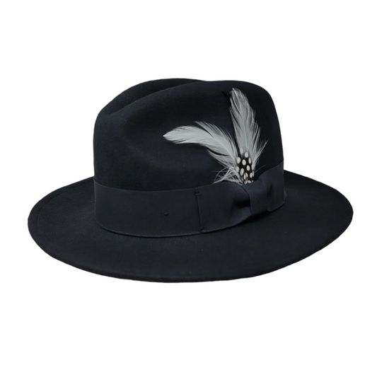 Wool Felt Derby Fedora Hat | Black | Epoch Men's