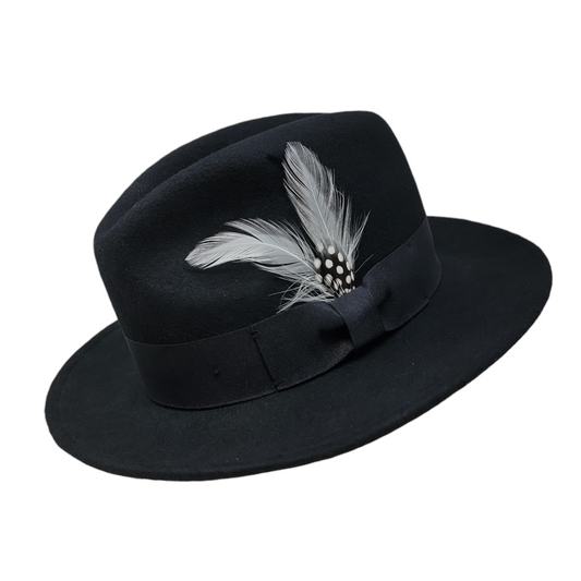 Wool Felt Derby Fedora Hat | Black | Epoch Men's