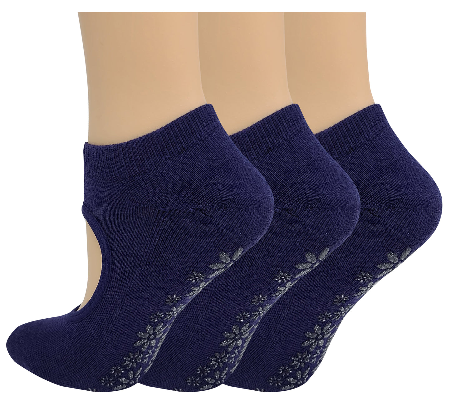 Yoga Cushion Socks with Grips | Non-Slip Pilates Ballet | For Women (3 Pairs)
