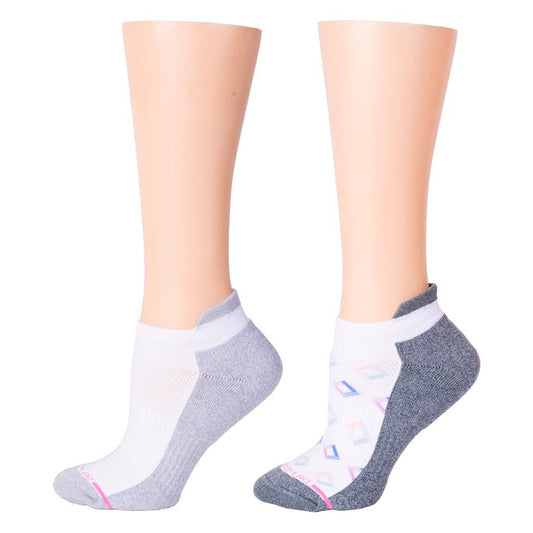 Dr. Motion Women's 2 Pack Geo Diamonds Compression Ankle Socks