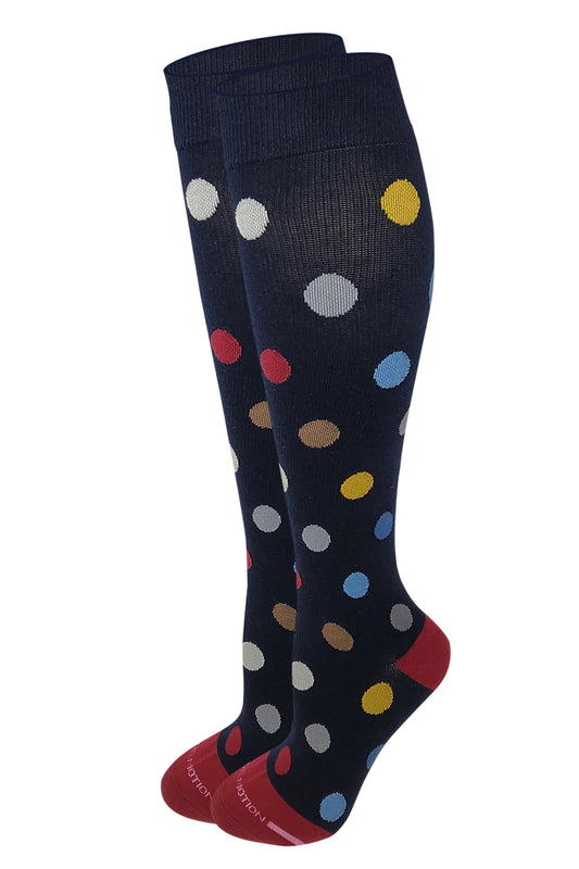 Knee High Compression Socks | Large Polka Dot Design | Women's (1 Pair)