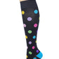 Dr. Motion Women Large Polka Dot Design Compression Knee High Socks