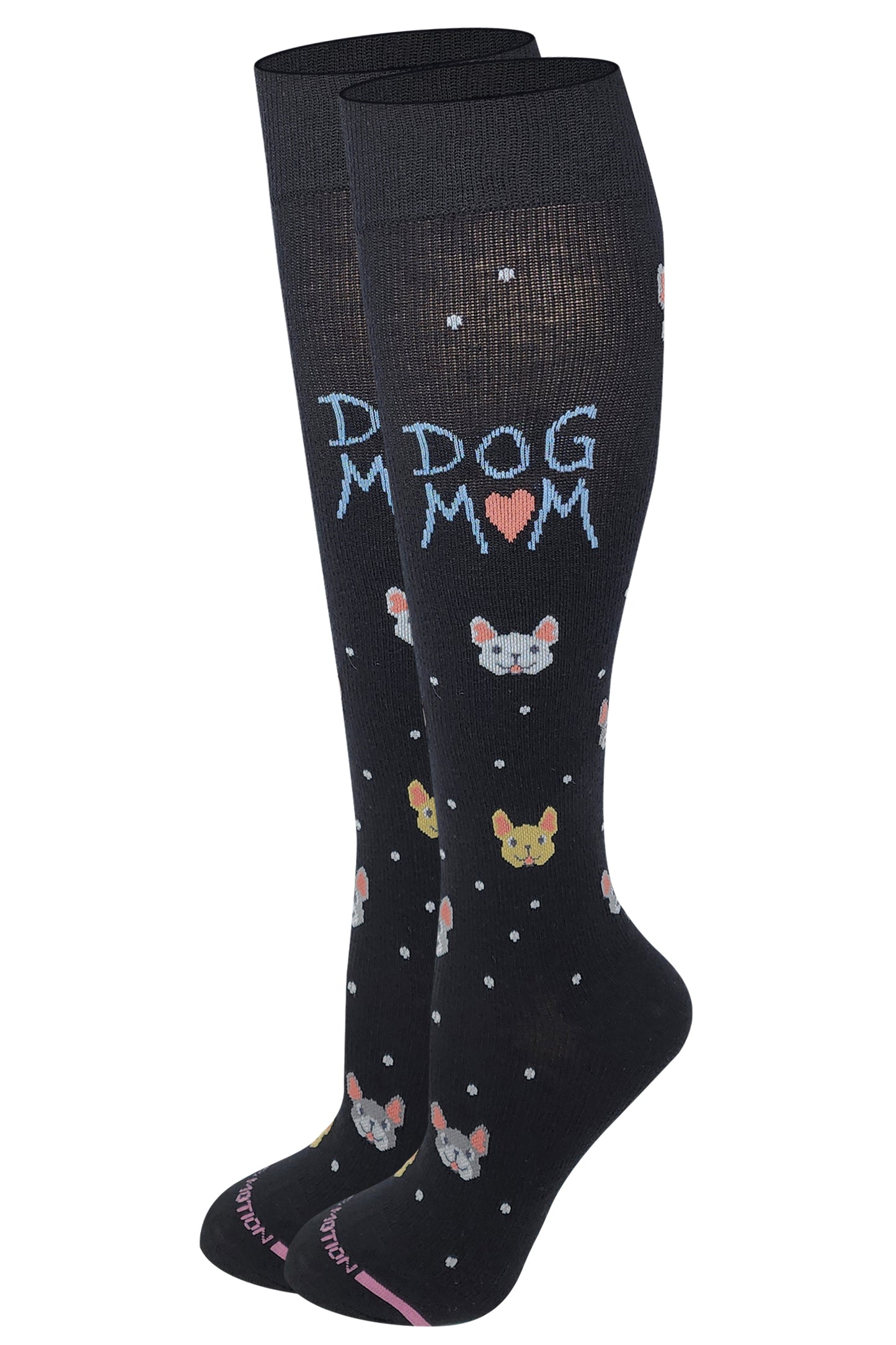 Knee High Compression Socks | Dog Mom Design | Women's (1 Pair)