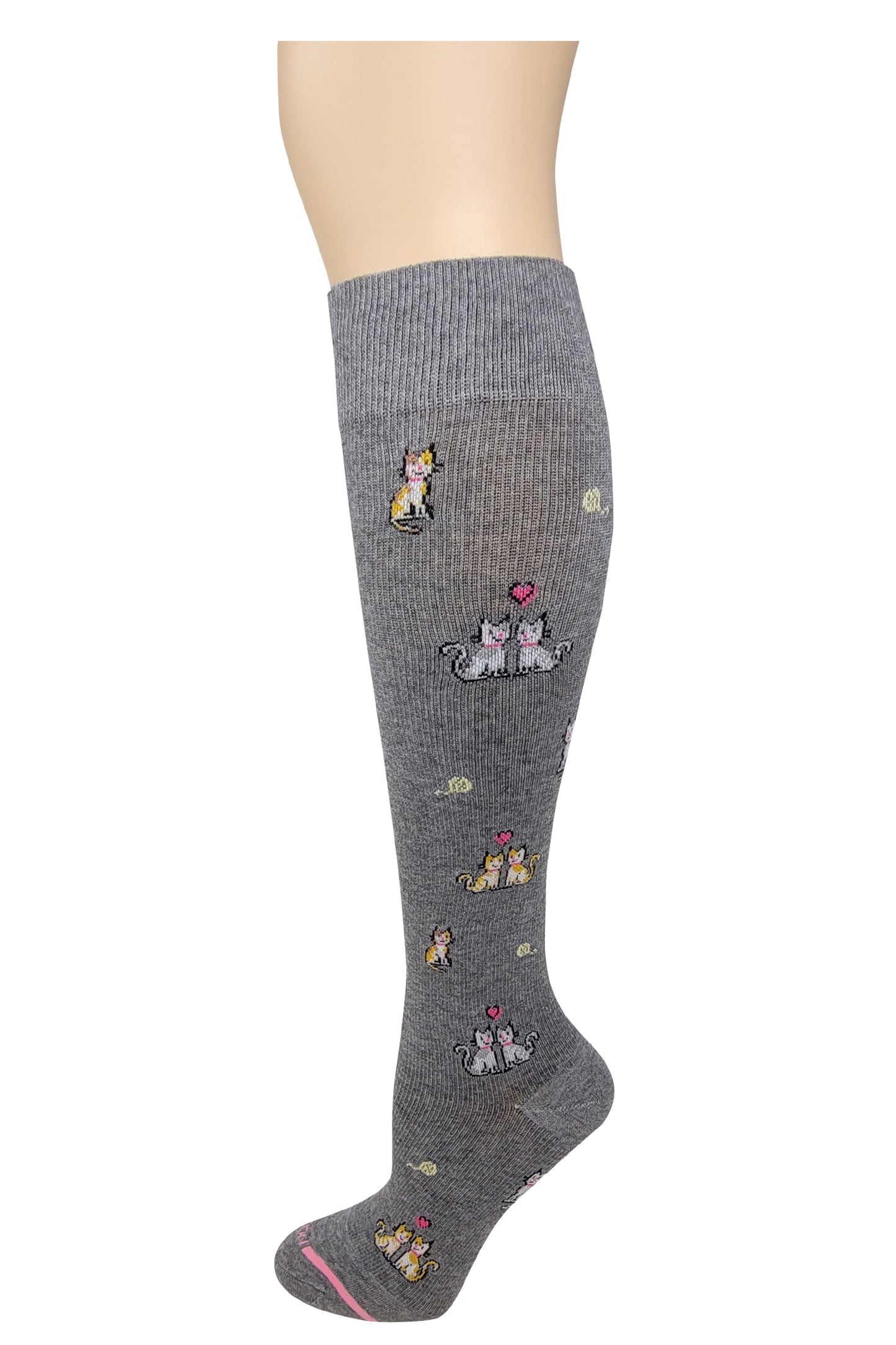 Knee High Compression Socks | Love Cats Design | Women's (1 Pair)