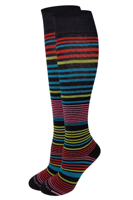 Knee High Compression Socks | Stripes Design | Women's (1 Pair)