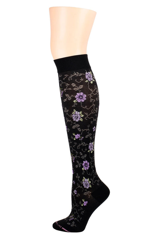 Compression Knee High Socks | Women's Pretty Floral (1 pair)
