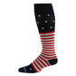 Dr. Motion Men Pin Stars Stripes Compression Knee high socks