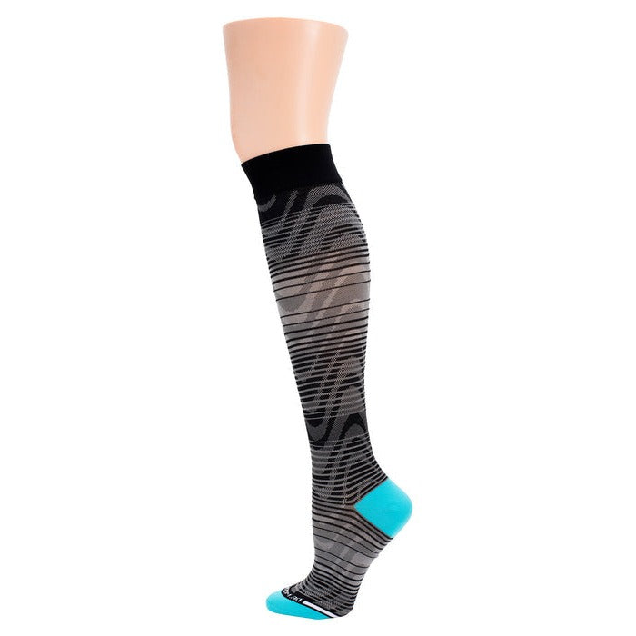 Compression Knee High Socks | Ombre Waves Athleisure 15-20 mmHg | Womens (1 Pair)