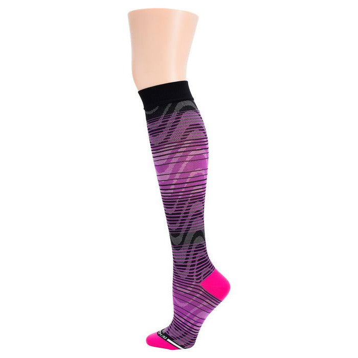 Dr. Motion Ombre Waves Athleisure 15-20 mmHg Compression Knee High Socks