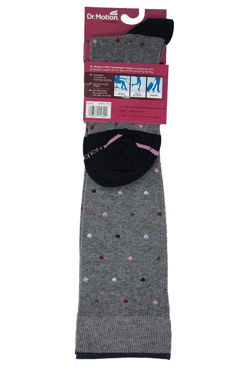 Dr Motion Compression knee high socks for women heart pattern