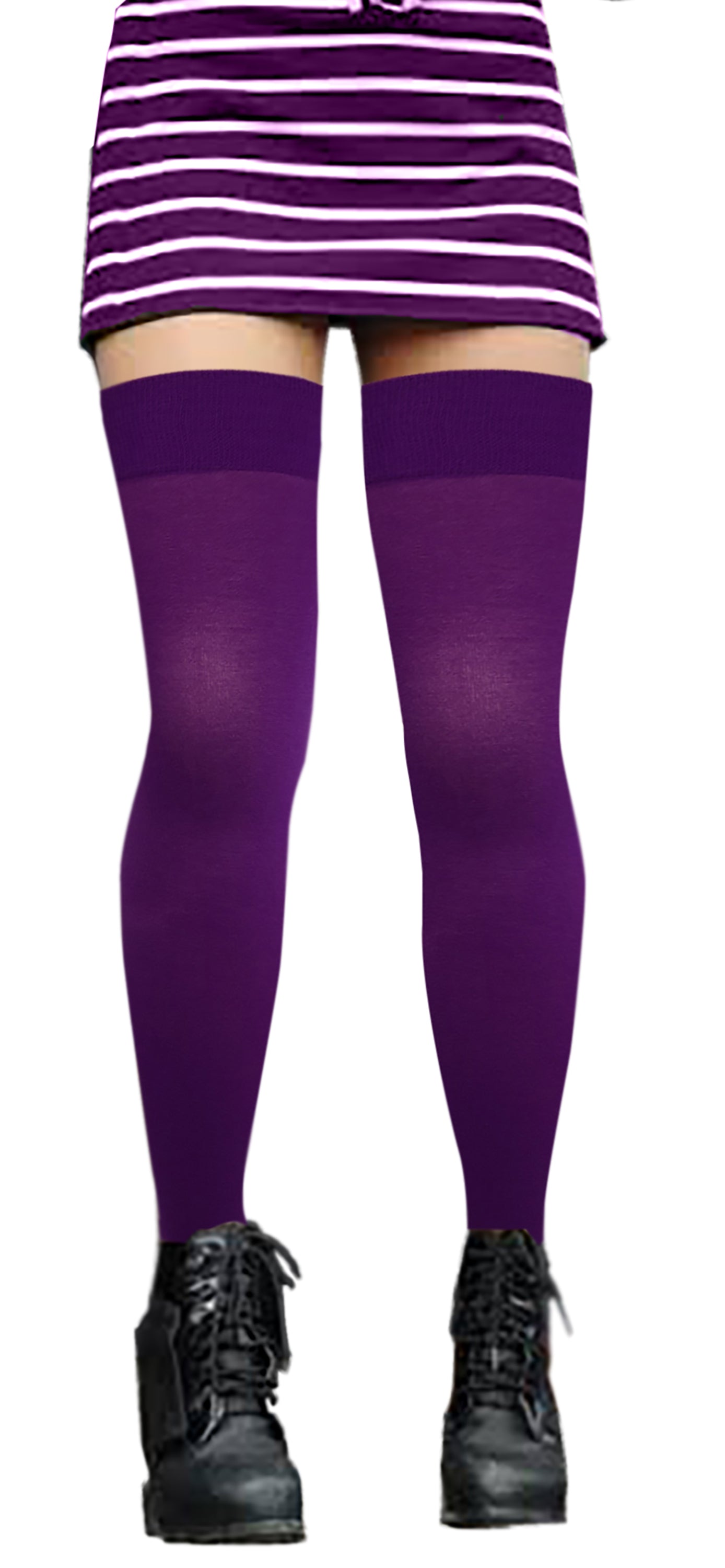 Thigh High Trouser Socks | Opaque Solid Colors | Women