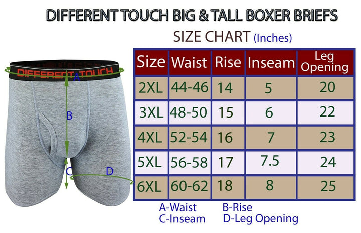 Long Leg Boxer Briefs, Big & Tall Classic Color